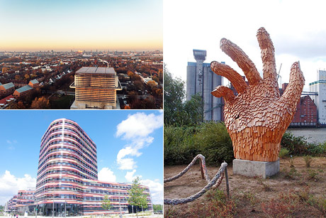 Vielf&auml;ltiges Wohnviertel auf der Elbinsel