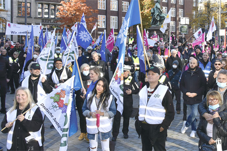 Kundgebung des dbb auf dem Gänsemarkt in der Tarifrunde 2021, Foto: (c) Helgard Kastner