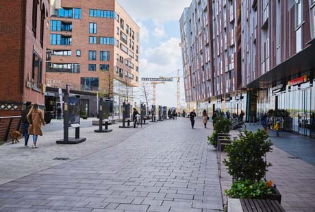 Die Fußgängerzone des Überseequartiers, Foto: (c) HafenCity Hamburg GmbH