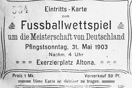 Die einzige erhaltene Eintrittskarte vom Endspiel 1903, Foto: (c) Archiv stahlpress