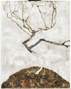 Egon Schiele: Kleiner Baum im Spätherbst, 1911. Öl auf Holz, 42 x 33,5 cm, Foto: Leopold Museum, Wien/Manfred Thumber