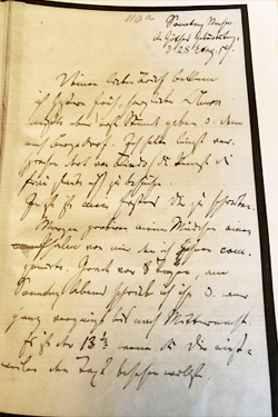 Der handschriftliche Brief von Brahms an Clara Schumann