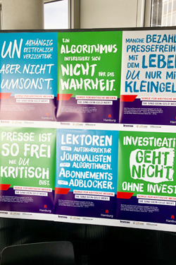 Stadtweit sichtbare Kampagne zur Pressefreiheit