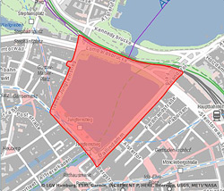 Die Karte der Binnenalster mit dem betroffenen Gebiet. Foto: Karte der Feuerwerksverbotszone: © Polizei Hamburg Die Karte der Binnenalster mit dem betroffenen Gebiet. Foto: Karte der Feuerwerksverbotszone: © Polizei Hamburg