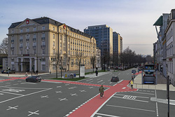 Visualisierung der neu gestalteten Esplanade mit sichereren Radwegen. Foto: © 3D Agentur Berlin Visualisierung der neu gestalteten Esplanade mit sichereren Radwegen. Foto: © 3D Agentur Berlin